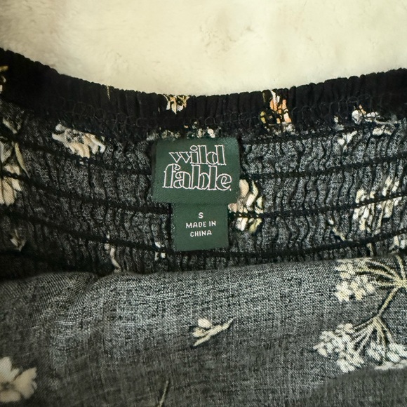 wild fable Black Floral Ruffle Tie-Back Mini Dress - Picture 5 of 6